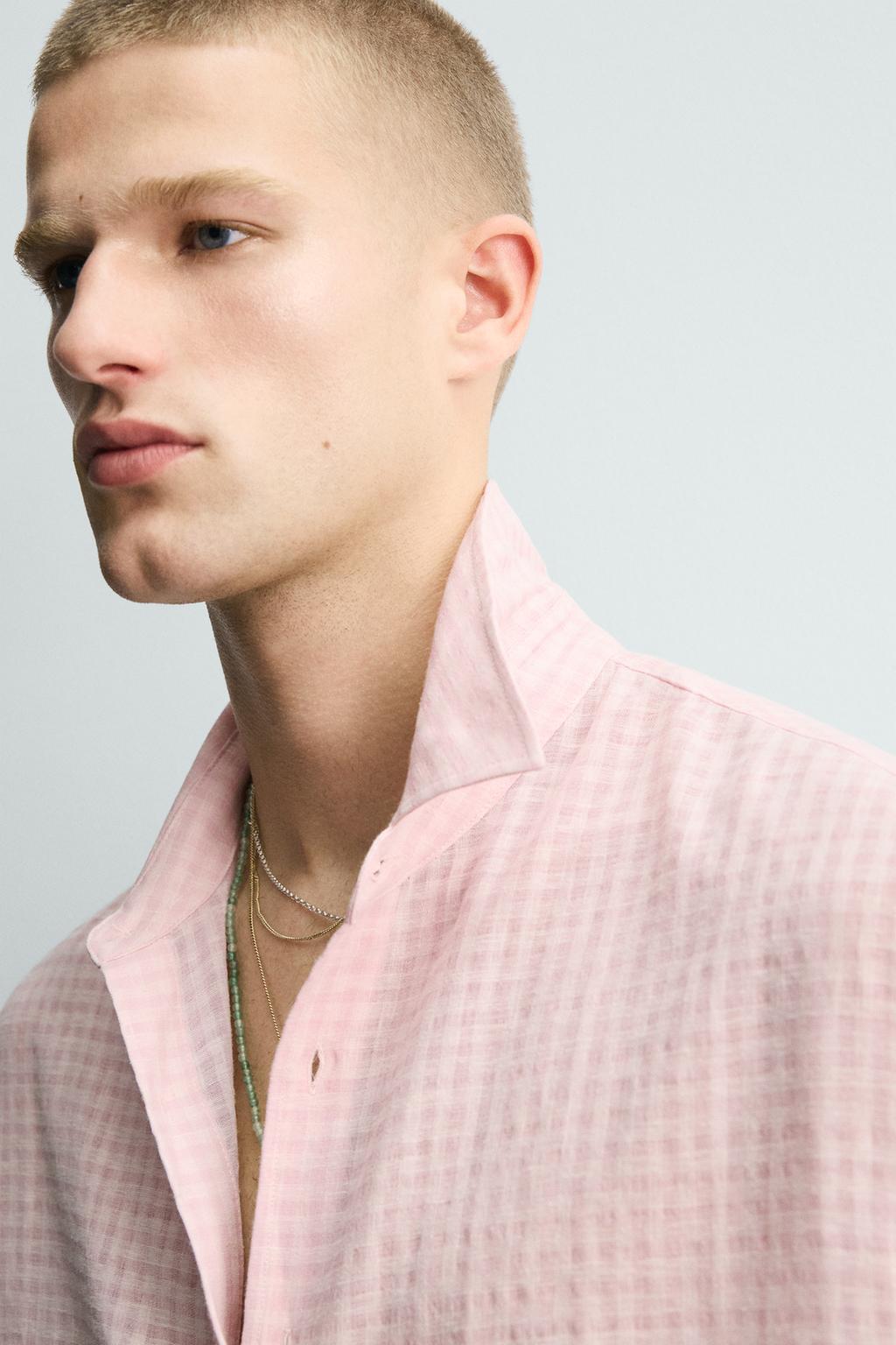 РУБАШКА СТРУЯЩЕГОСЯ ПОКРОЯ В КЛЕТКУ