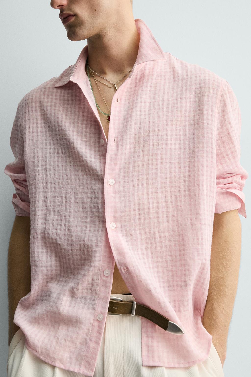 РУБАШКА СТРУЯЩЕГОСЯ ПОКРОЯ В КЛЕТКУ