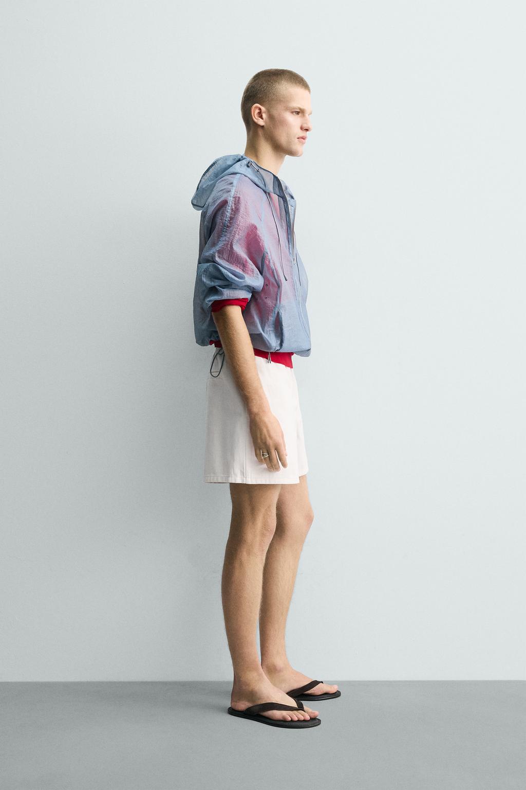 ШОРТЫ RELAXED FIT ИЗ РЕЛЬЕФНОЙ ТКАНИ