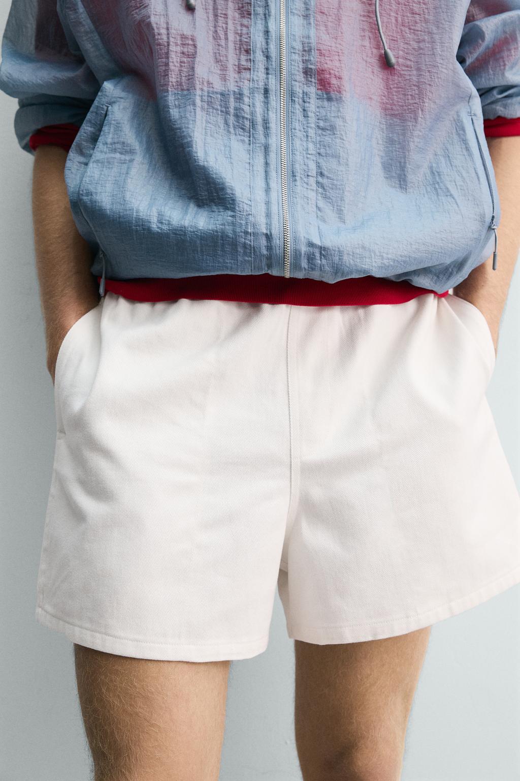 ШОРТЫ RELAXED FIT ИЗ РЕЛЬЕФНОЙ ТКАНИ