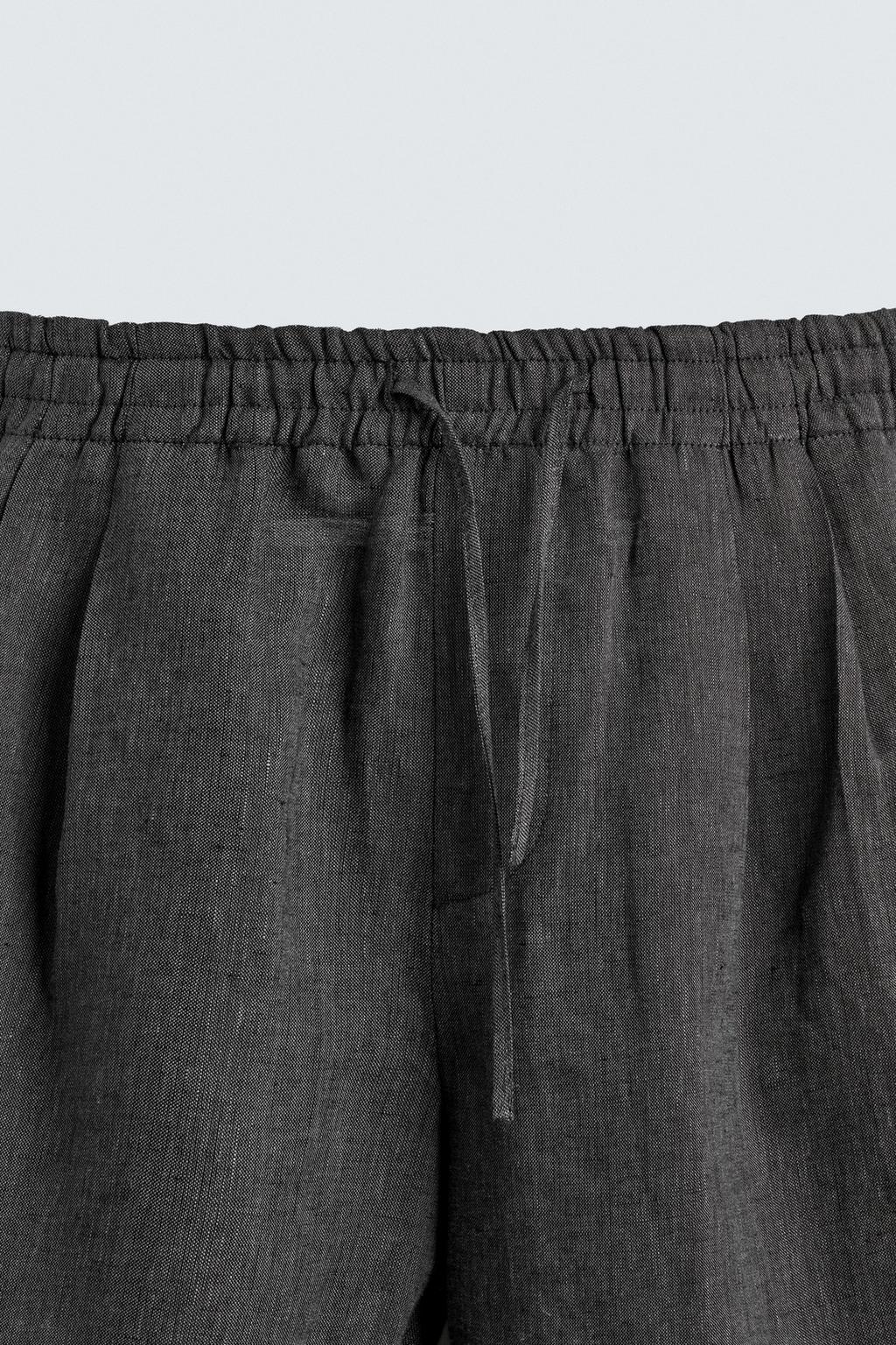 БЕРМУДЫ ИЗ 100% ЛЬНА С ЗАЩИПАМИ