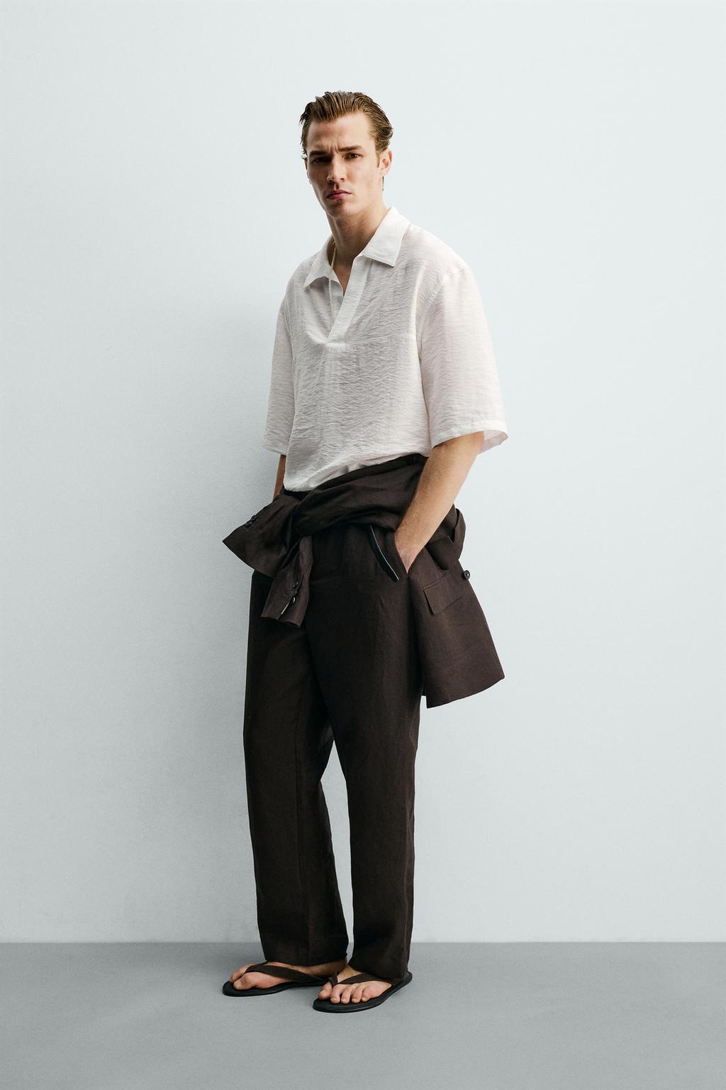 РУБАШКА ПОЛО ИЗ ЖАККАРДА СТРУЯЩЕГОСЯ ПОКРОЯ