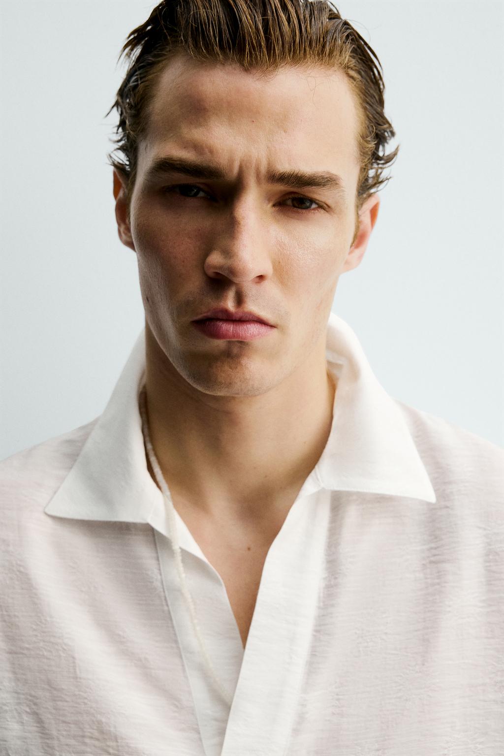 РУБАШКА ПОЛО ИЗ ЖАККАРДА СТРУЯЩЕГОСЯ ПОКРОЯ