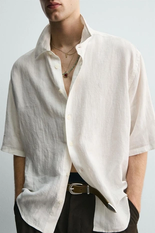 Рубашка  из 100% льна- Заказать в России