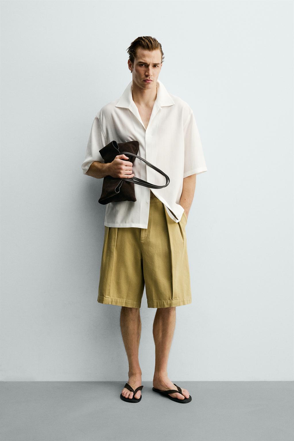 РУБАШКА RELAXED FIT ИЗ СТРУЯЩЕЙСЯ ТКАНИ