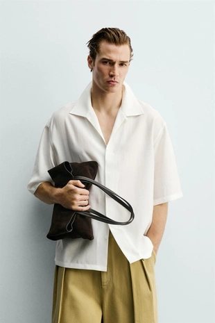 Рубашка Relaxed Fit из струящейся ткани- Заказать в России