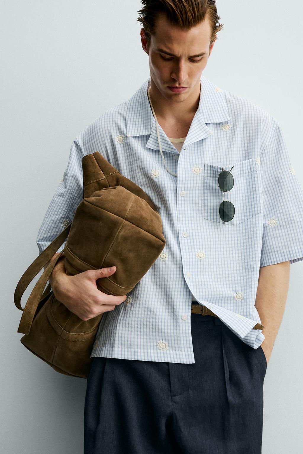 РУБАШКА СВОБОДНОГО КРОЯ С ЦВЕТОЧНОЙ ВЫШИВКОЙ