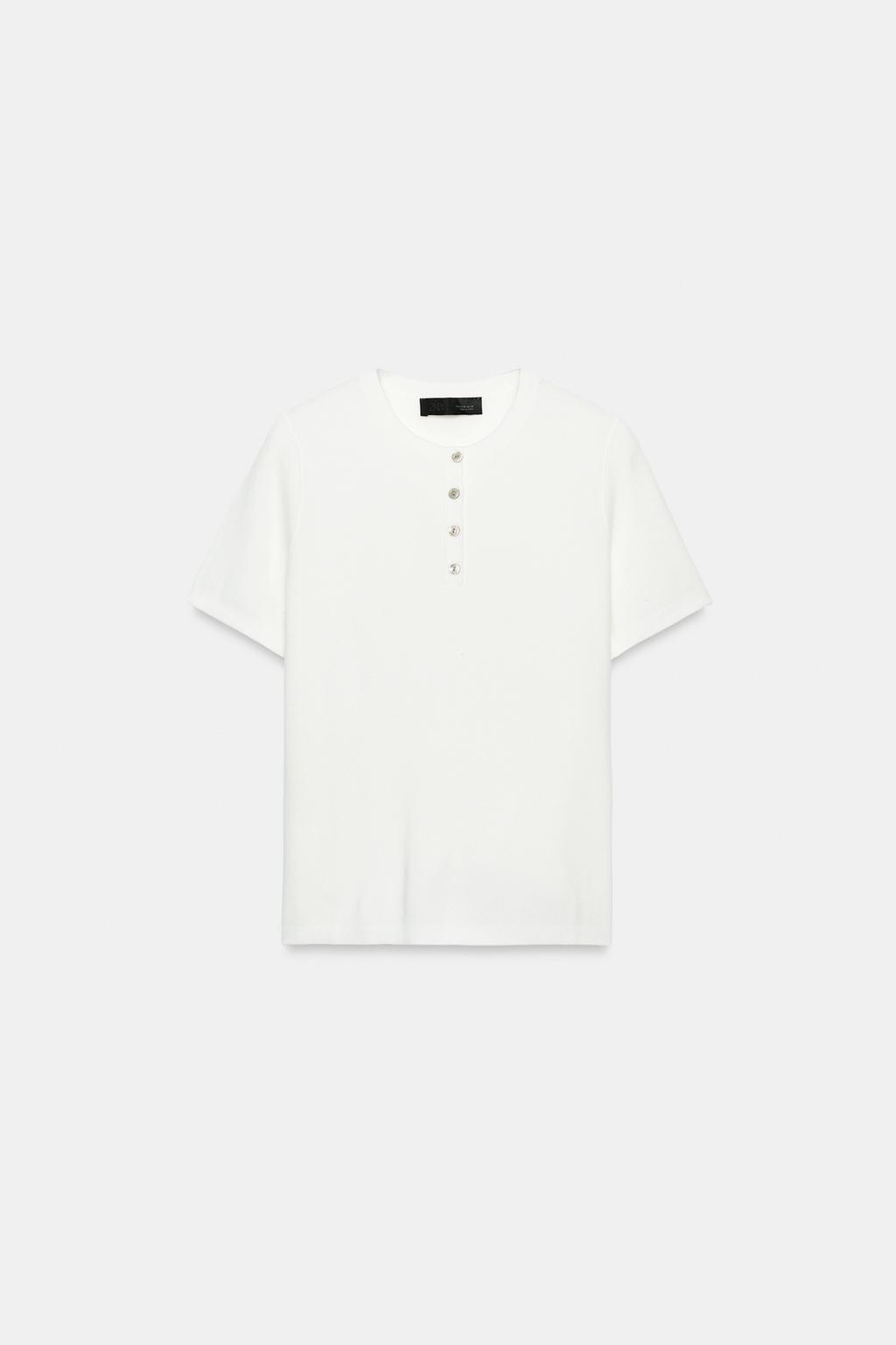 ТРИКОТАЖНЫЙ ТОП С ПУГОВИЦАМИ