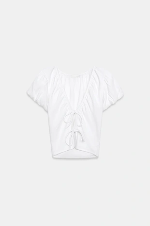 Кроп-топ с бантами- Заказать в России