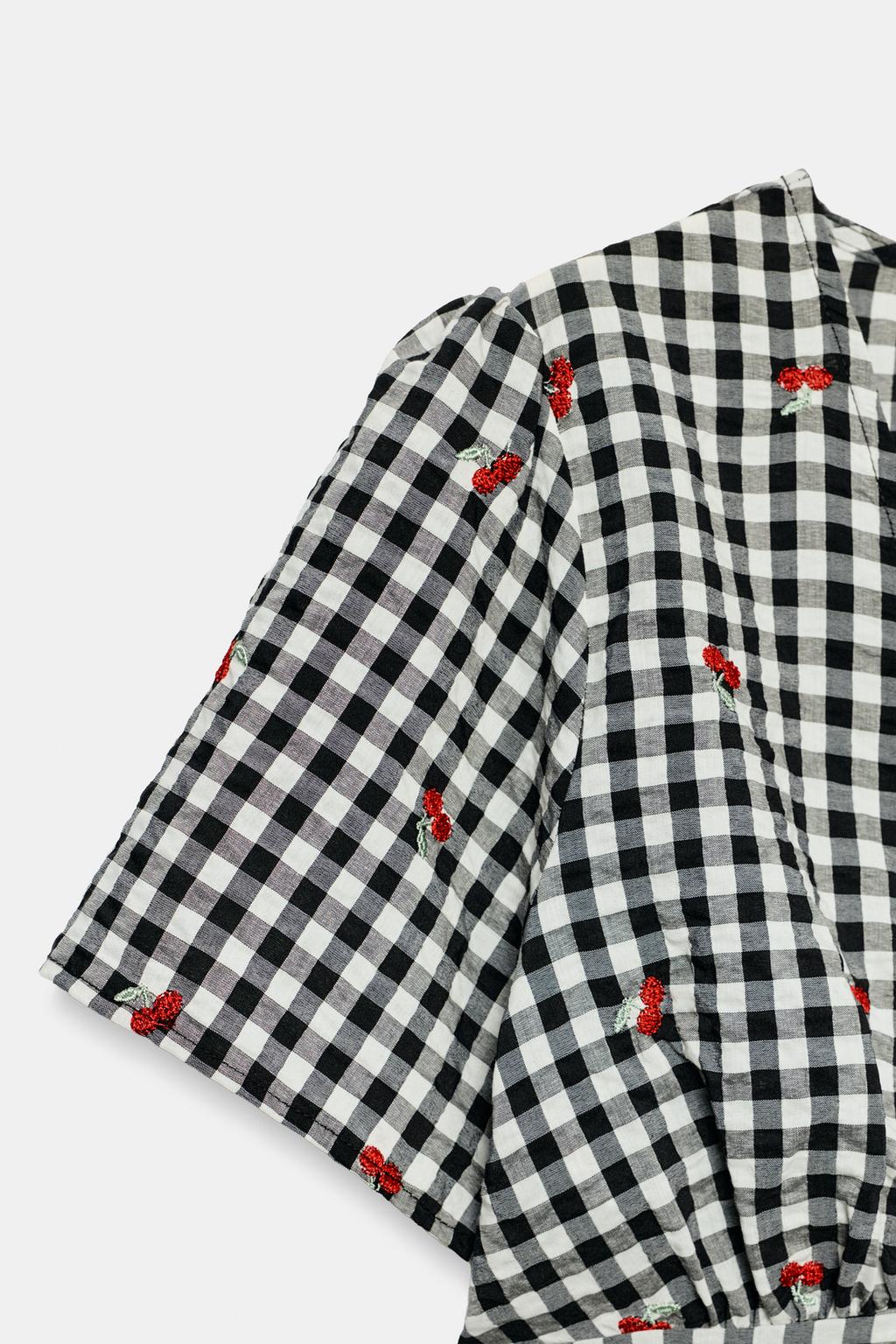 ТОП В КЛЕТКУ ВИШИ С ВЫШИВКОЙ ВИШЕН