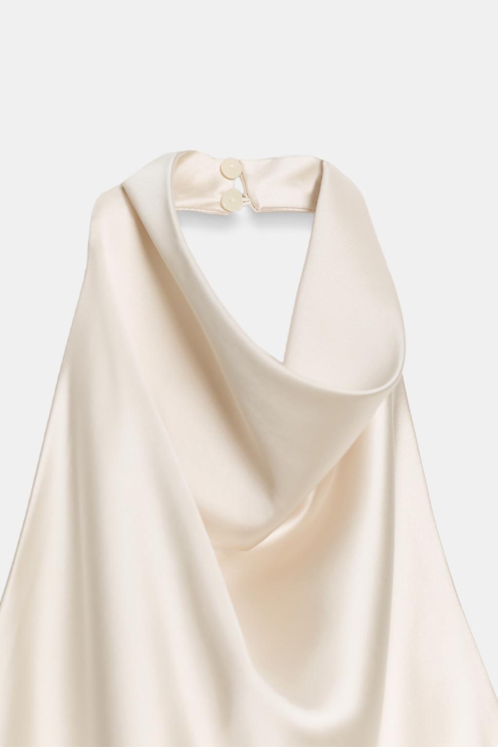 АТЛАСНЫЙ ТОП С ГОРЛОВИНОЙ ХАЛТЕР