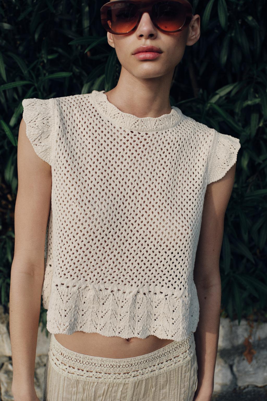 АЖУРНЫЙ ТРИКОТАЖНЫЙ ТОП