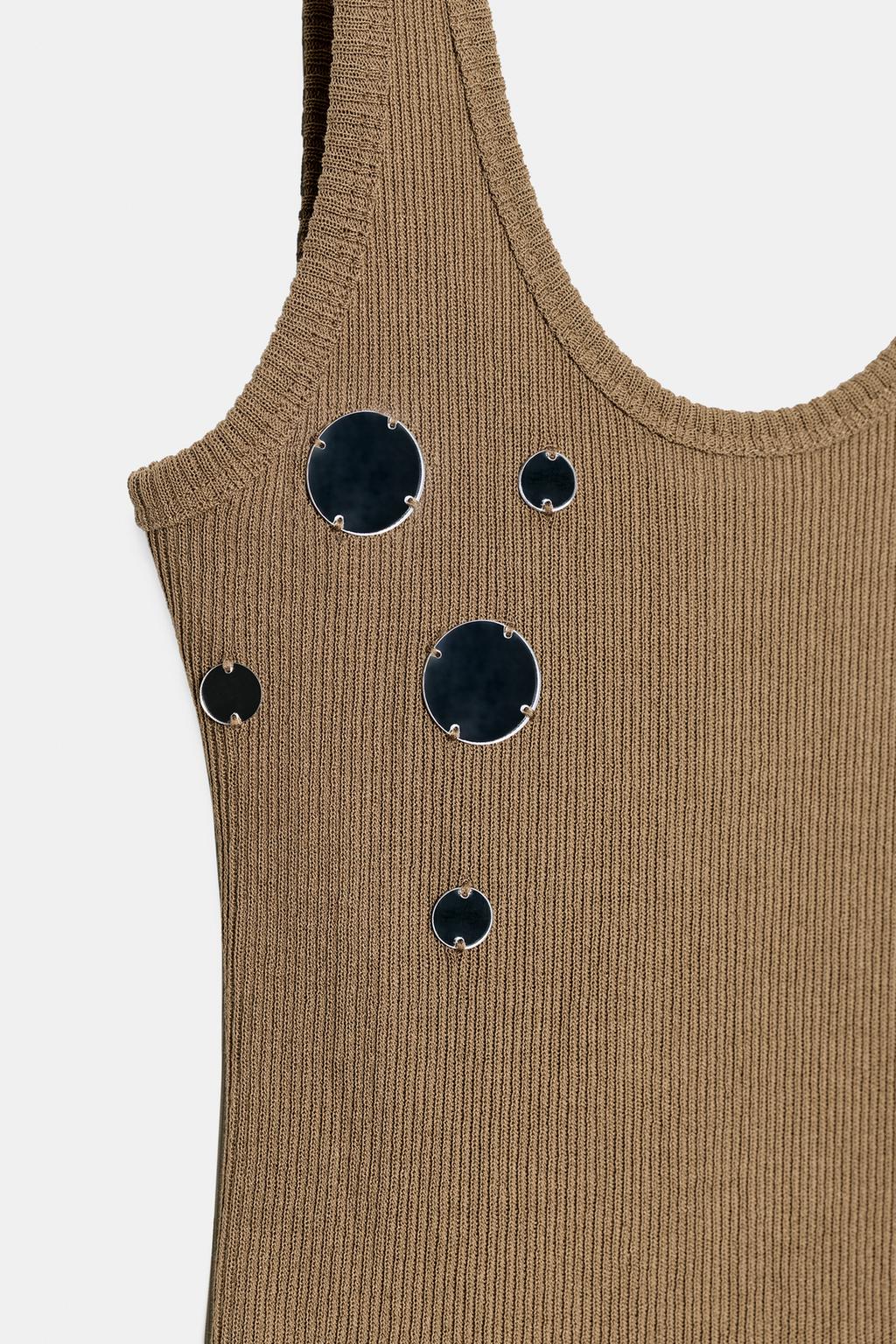 ТОП В РУБЧИК С ЗЕРКАЛЬНЫМ ДЕКОРОМ