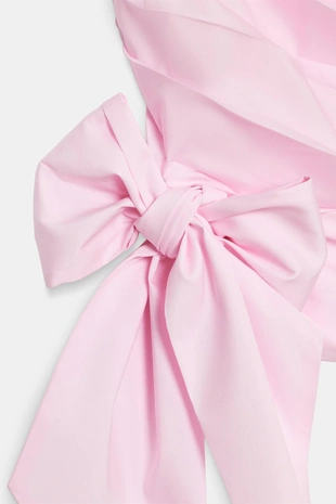 Топ из поплина с горловиной халтер, складками и завязками- Заказать в России