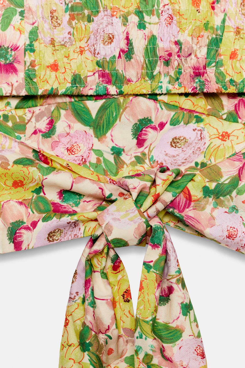 ТОП С ЦВЕТОЧНЫМ ПРИНТОМ И БАНТОМ