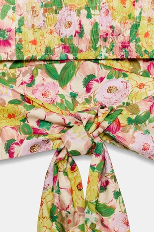 Топ с цветочным принтом и бантом- Заказать в России