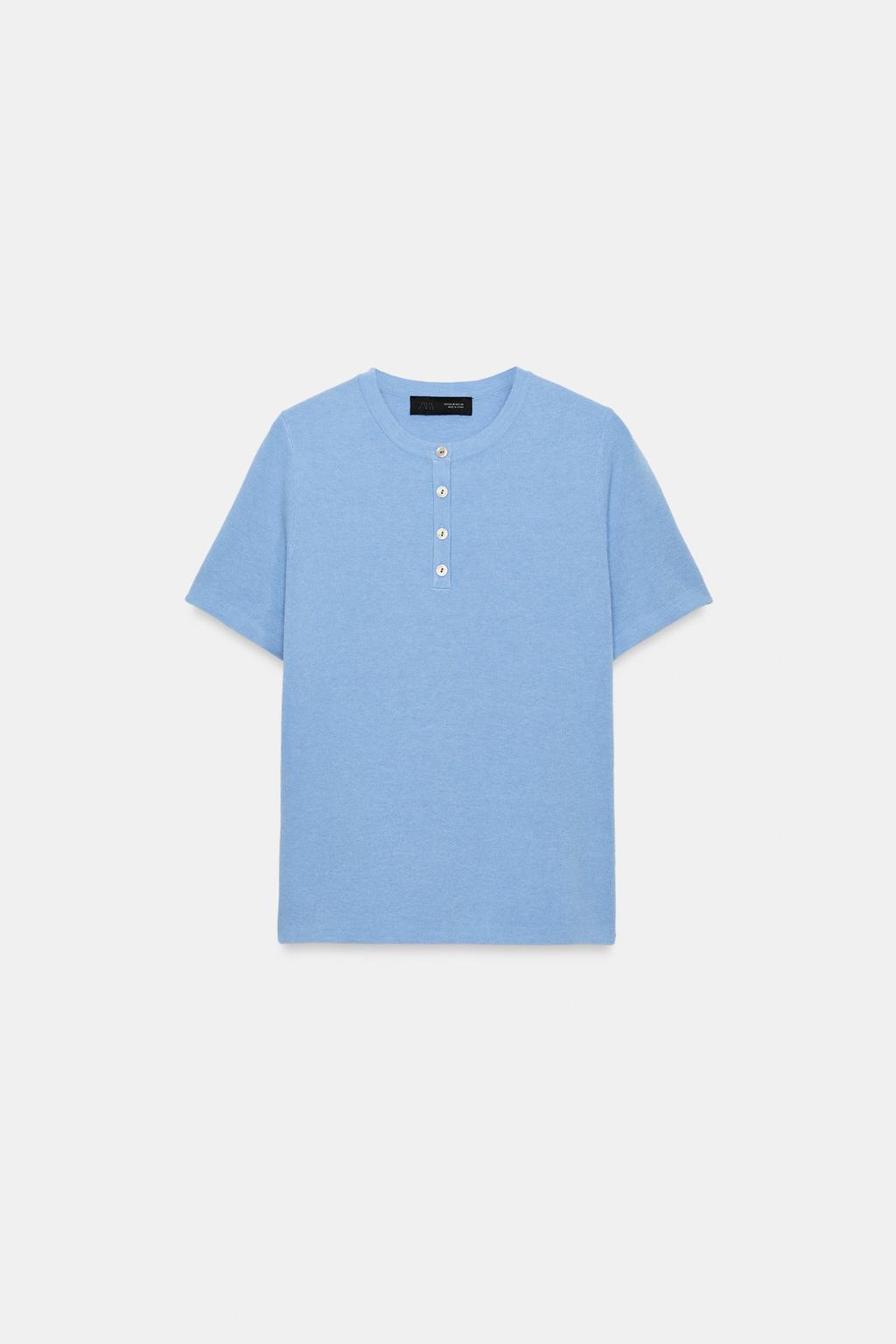 ТРИКОТАЖНЫЙ ТОП С ПУГОВИЦАМИ