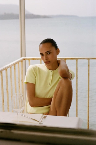 Трикотажный топ с пуговицами