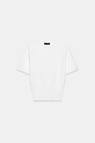 Трикотажный топ с подплечниками- Заказать в России