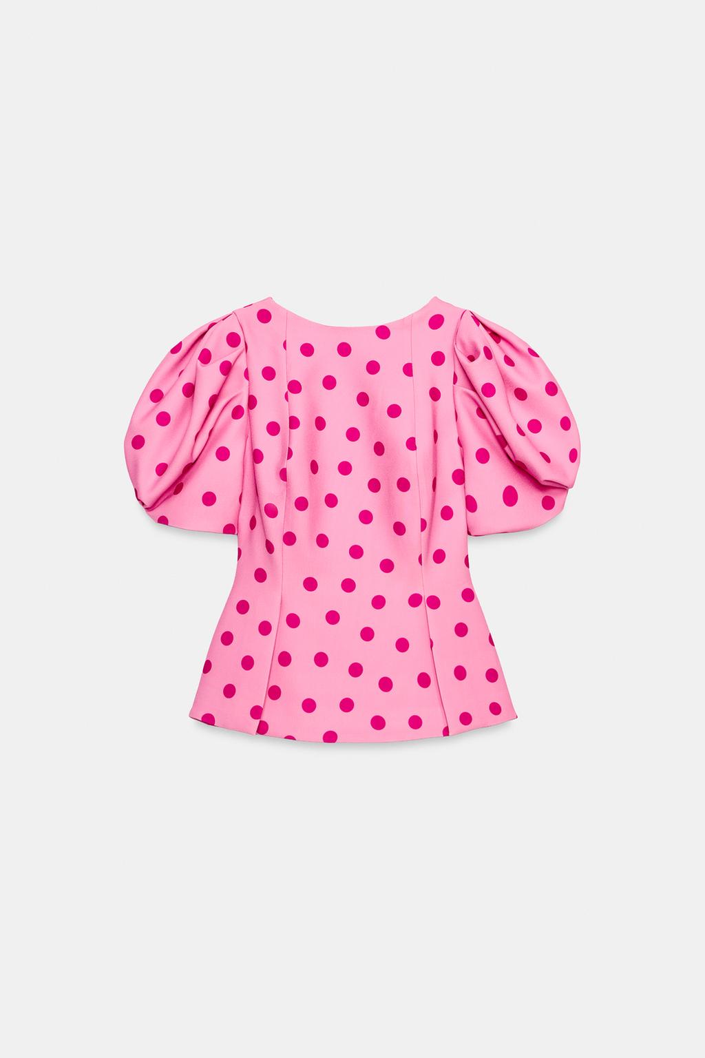 ТОП В ГОРОШЕК С ОБЪЕМНЫМИ РУКАВАМИ