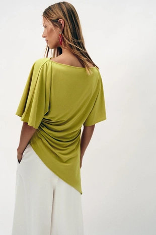 Топ асимметричного кроя со сборками- Заказать в России