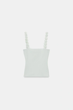 Топ на бретелях с цветами- Заказать в России