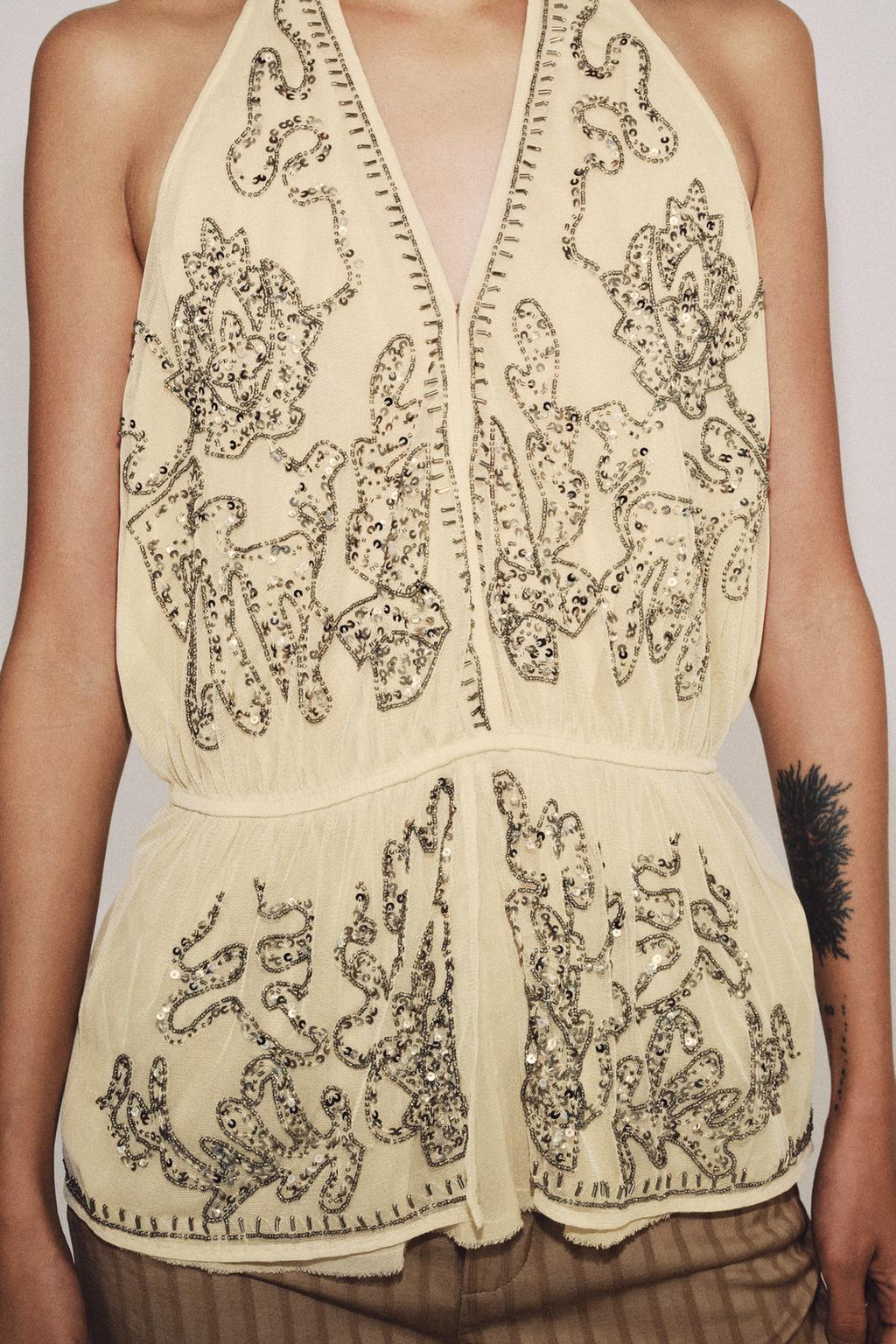 ТОП С ВЫШИВКОЙ ХАЛТЕР — ZW COLLECTION LIMITED EDITION