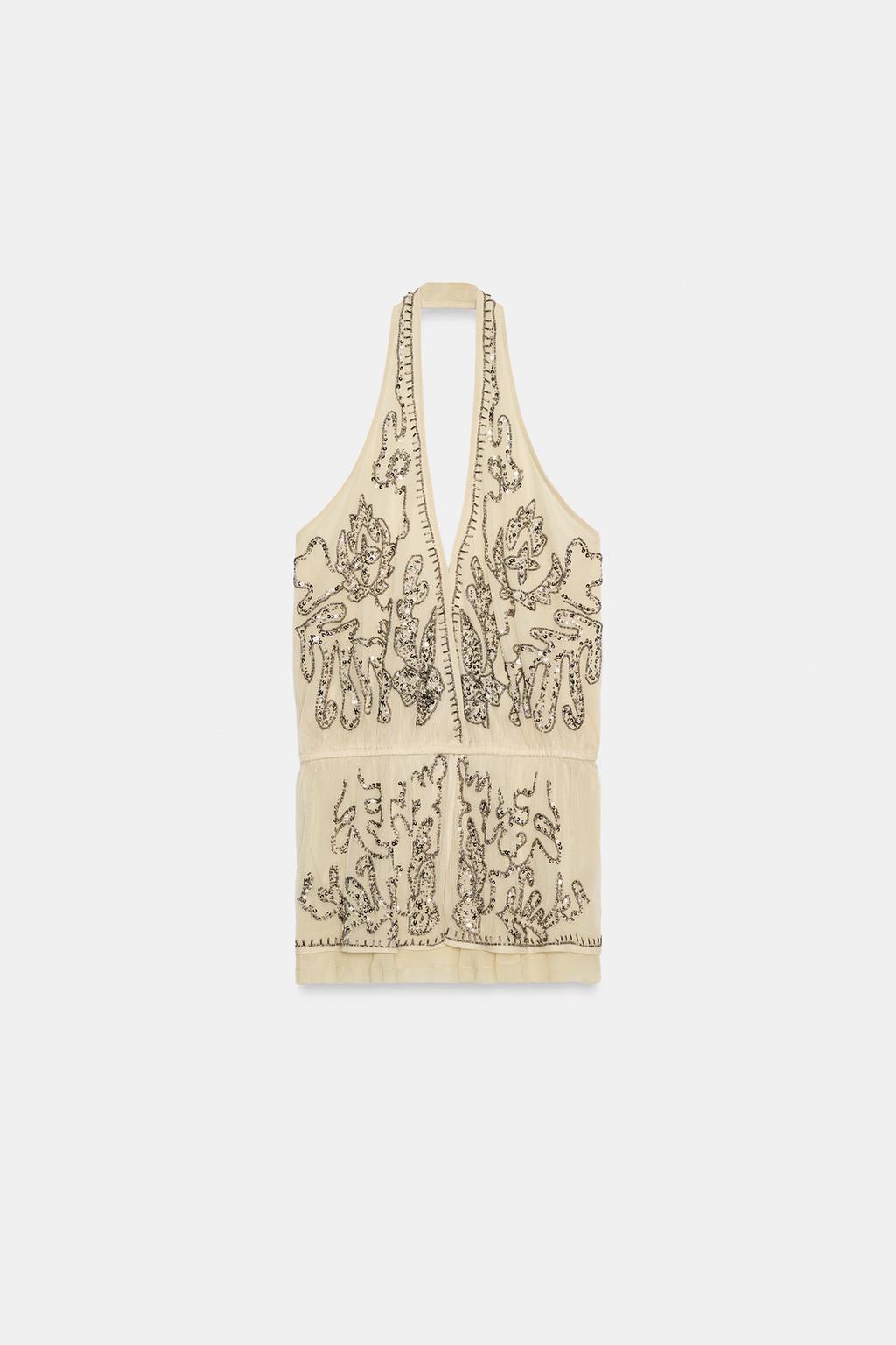 ТОП С ВЫШИВКОЙ ХАЛТЕР — ZW COLLECTION LIMITED EDITION