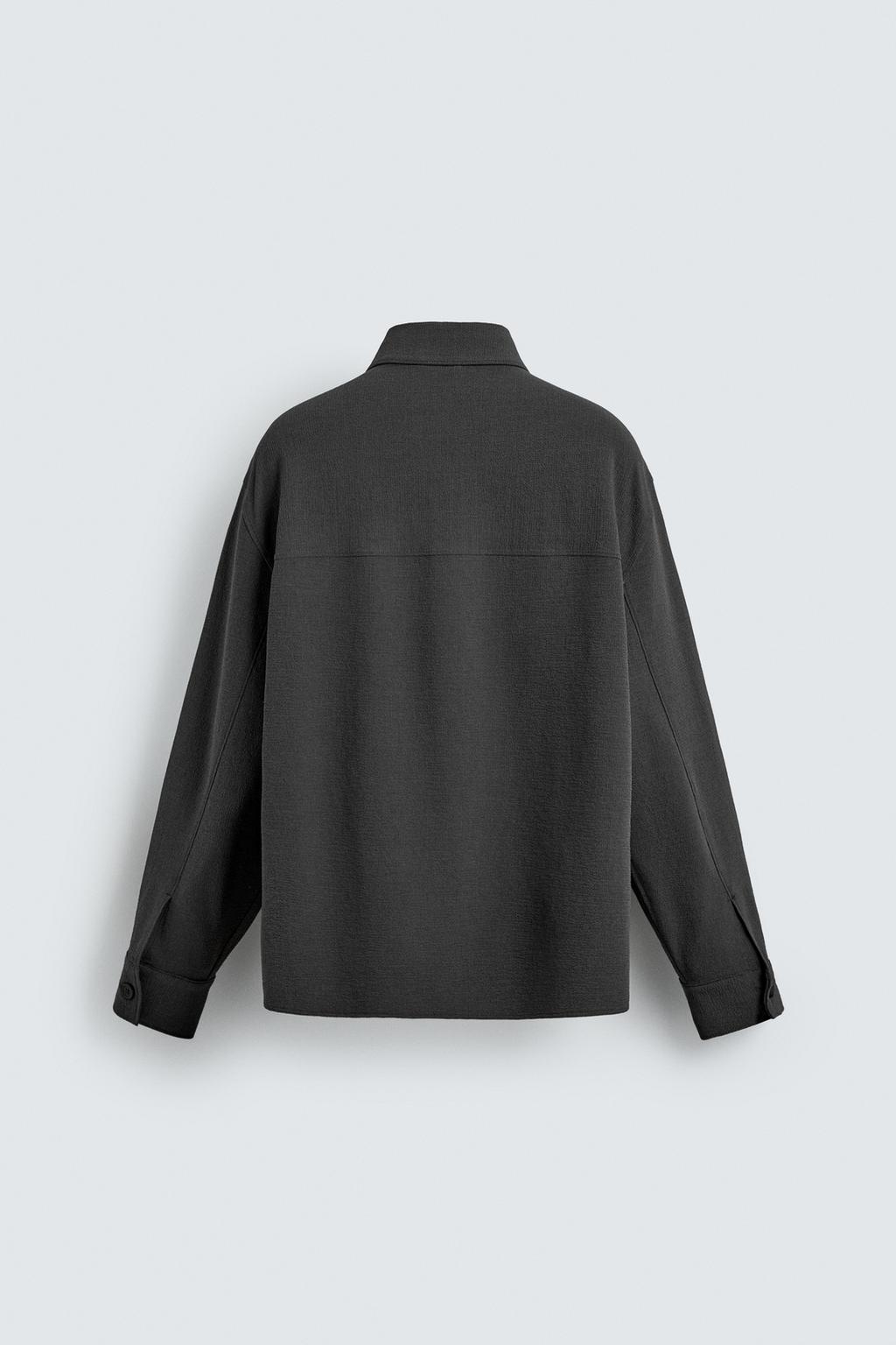 КУРТКА-РУБАШКА СВОБОДНОГО КРОЯ ИЗ ТКАНИ С НЕРАВНОМЕРНОЙ ТЕКСТУРОЙ