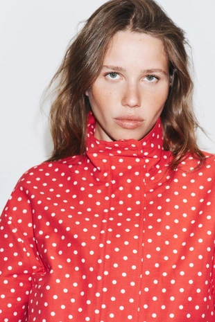 Куртка-пуховик в горошек- Заказать в России