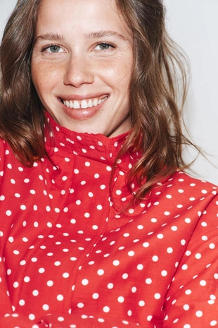 Куртка-пуховик в горошек- Заказать в России