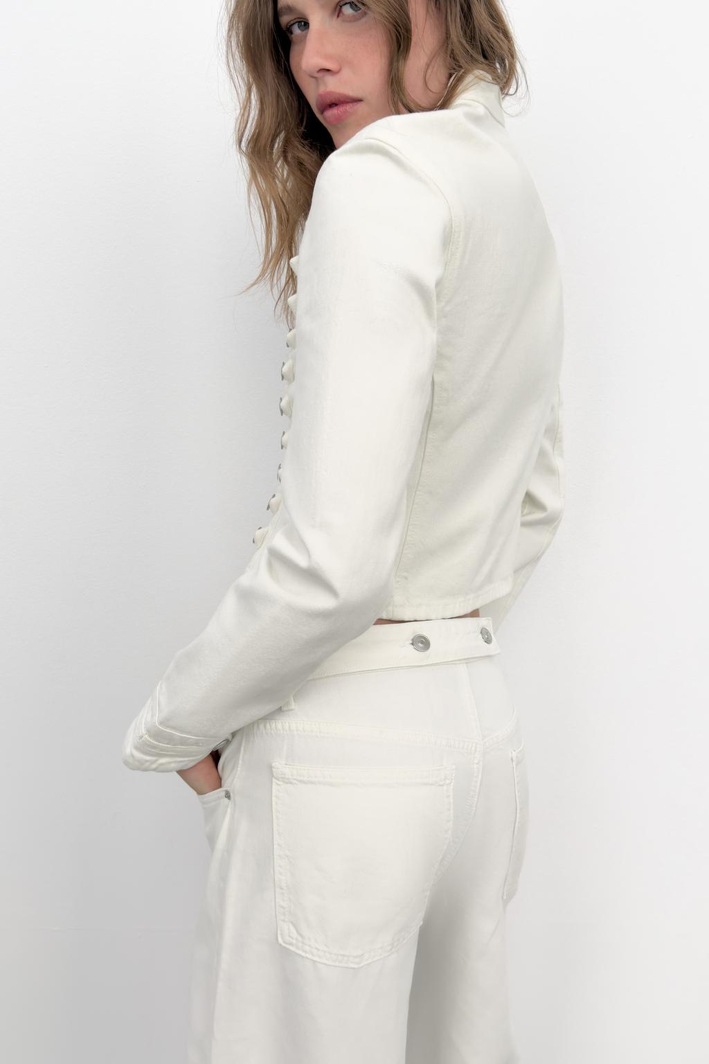 ПРИТАЛЕННАЯ ДЖИНСОВАЯ КУРТКА TRF НА ПУГОВИЦАХ