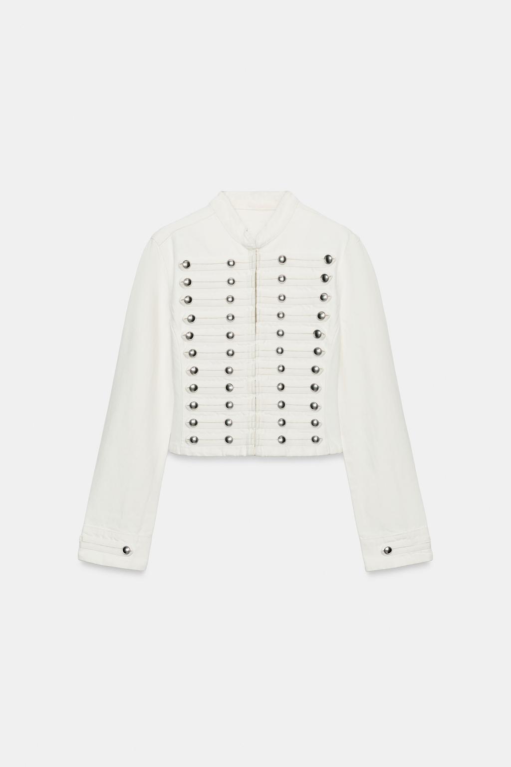 ПРИТАЛЕННАЯ ДЖИНСОВАЯ КУРТКА TRF НА ПУГОВИЦАХ