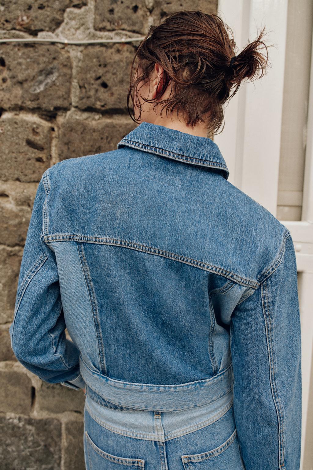 УКОРОЧЕННАЯ КОМБИНИРОВАННАЯ ДЖИНСОВАЯ КУРТКА Z1975