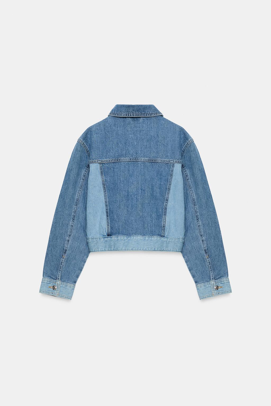 УКОРОЧЕННАЯ КОМБИНИРОВАННАЯ ДЖИНСОВАЯ КУРТКА Z1975