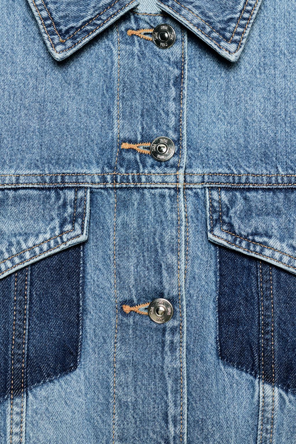 УКОРОЧЕННАЯ КОМБИНИРОВАННАЯ ДЖИНСОВАЯ КУРТКА Z1975