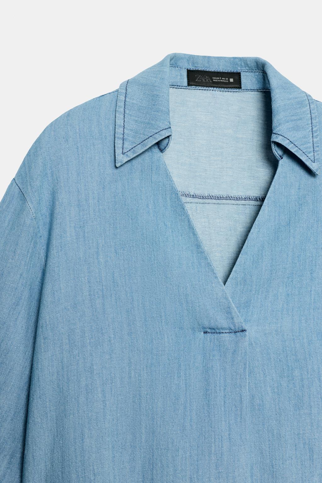 СВОБОДНАЯ БЛУЗА С V-ОБРАЗНЫМ ВЫРЕЗОМ