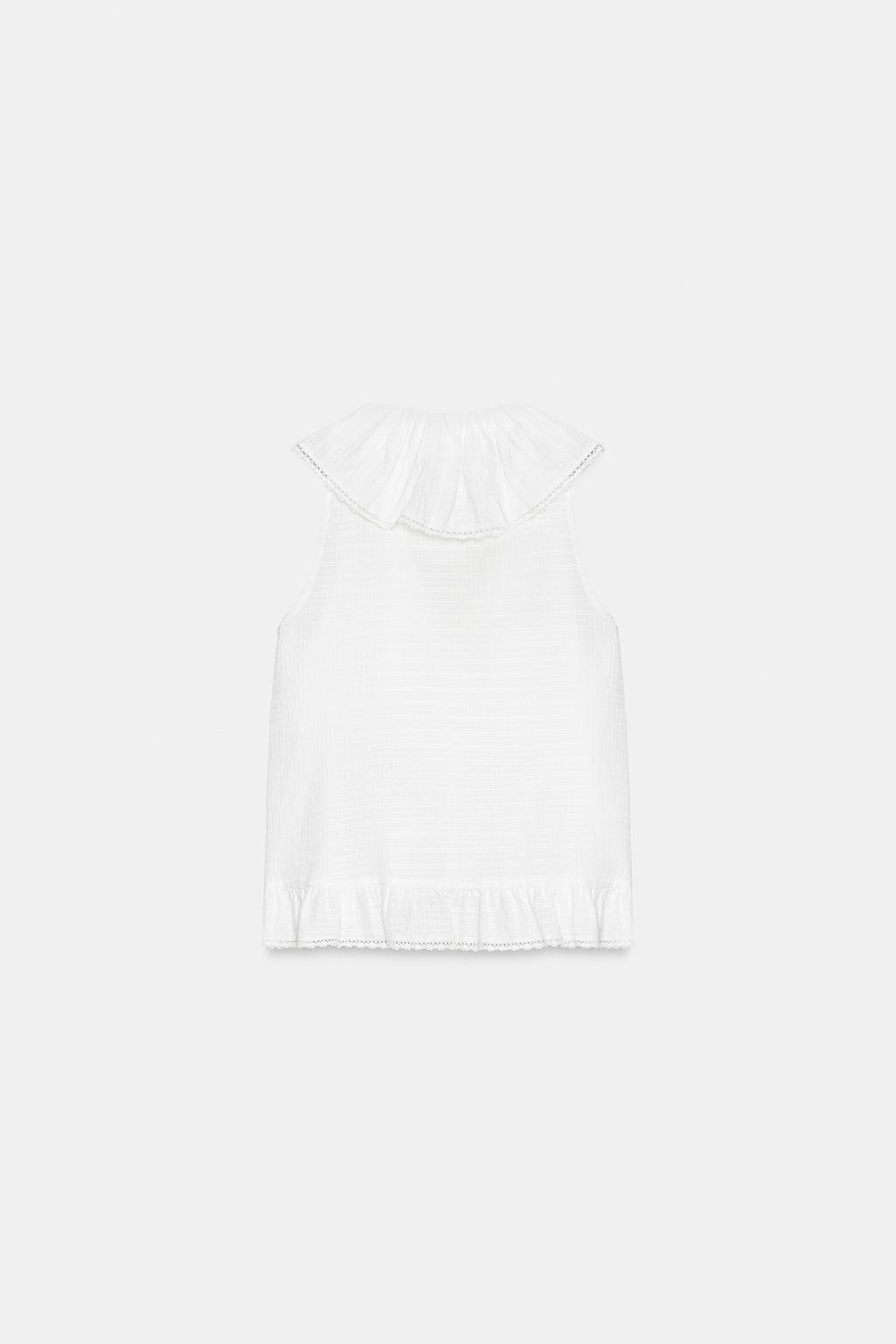 БЛУЗА С ВОЛАНАМИ И КРУЖЕВОМ