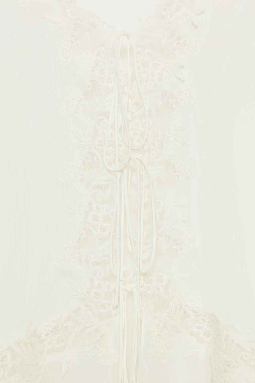 КОМБИНИРОВАННАЯ БЛУЗА С КРУЖЕВОМ — ZW COLLECTION