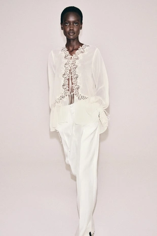 Комбинированная блуза с кружевом — Zw Collection- Заказать в России