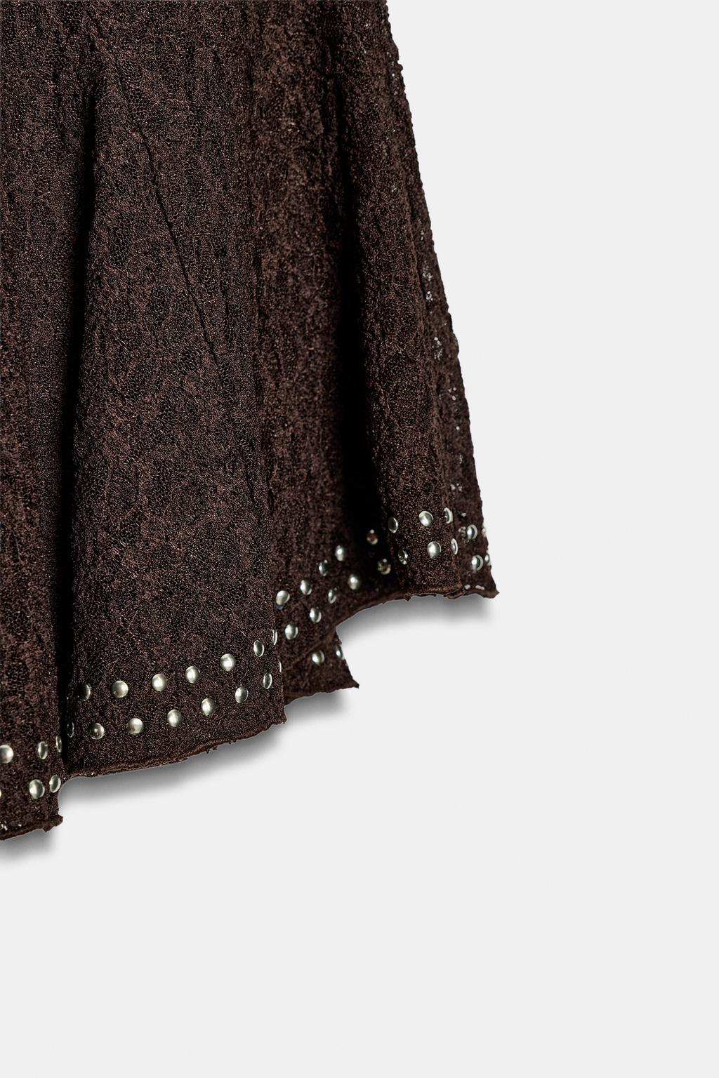 КРУЖЕВНАЯ ЮБКА С ЗАКЛЕПКАМИ