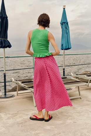 Юбка миди в клетку- Заказать в России