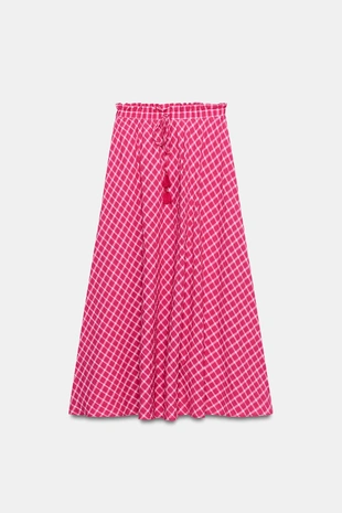 Юбка миди в клетку- Заказать в России