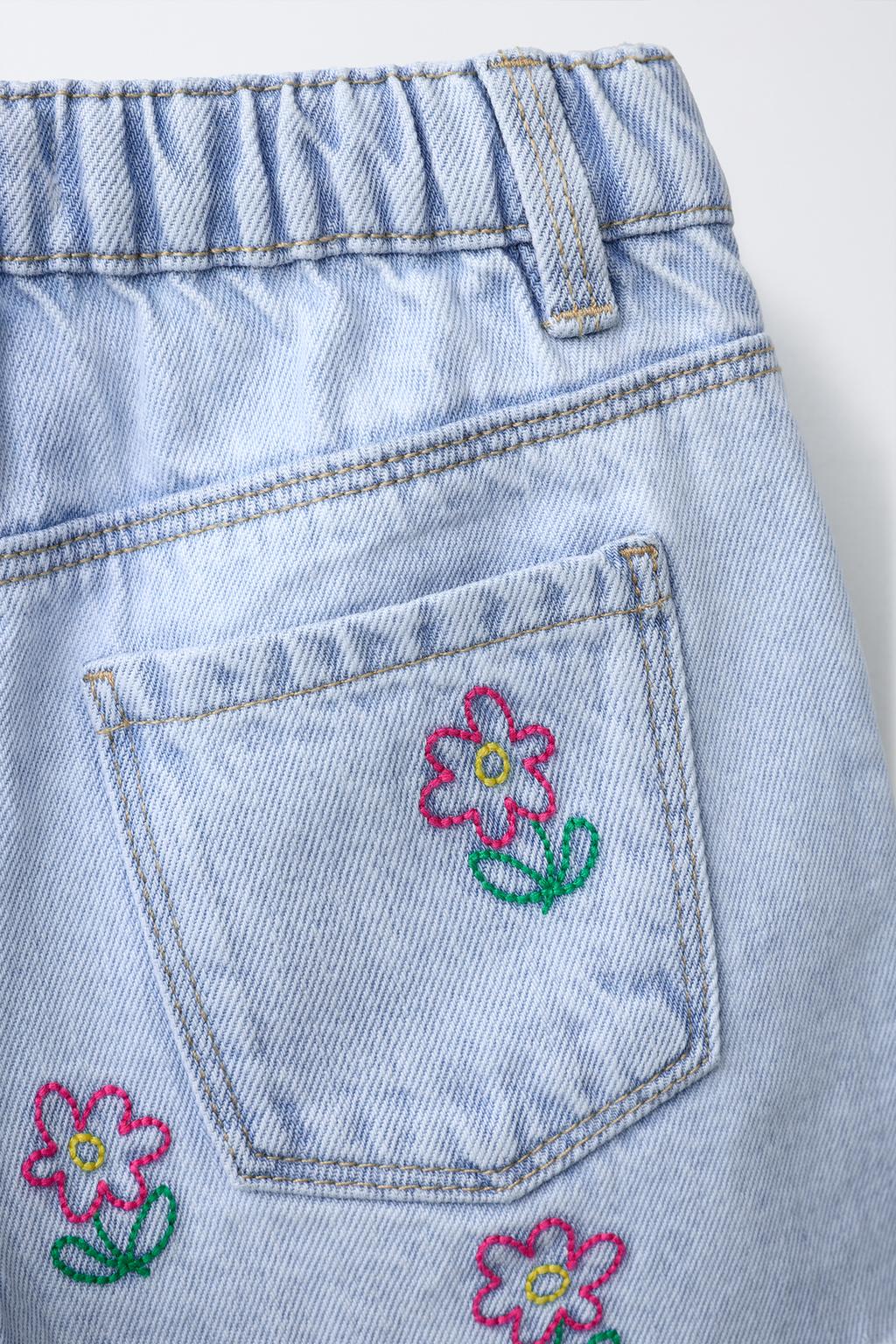 ДЖИНСОВЫЕ ШОРТЫ MOM FIT С ВЫШИВКОЙ