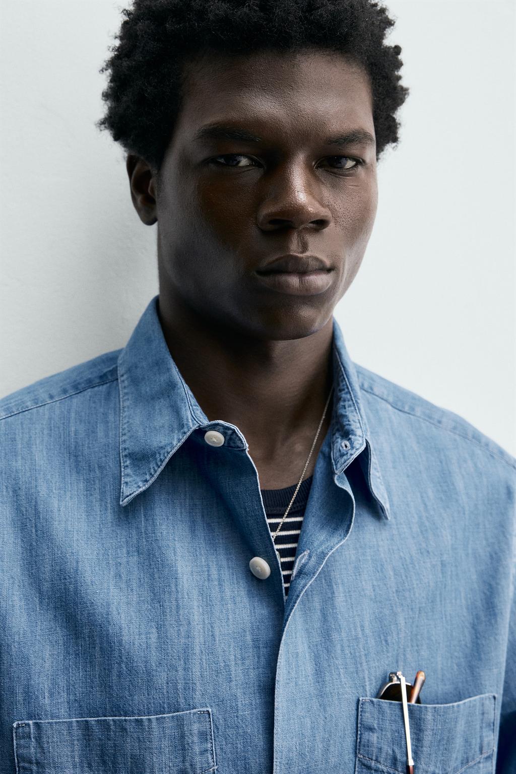 ДЖИНСОВАЯ РУБАШКА С КАРМАНАМИ