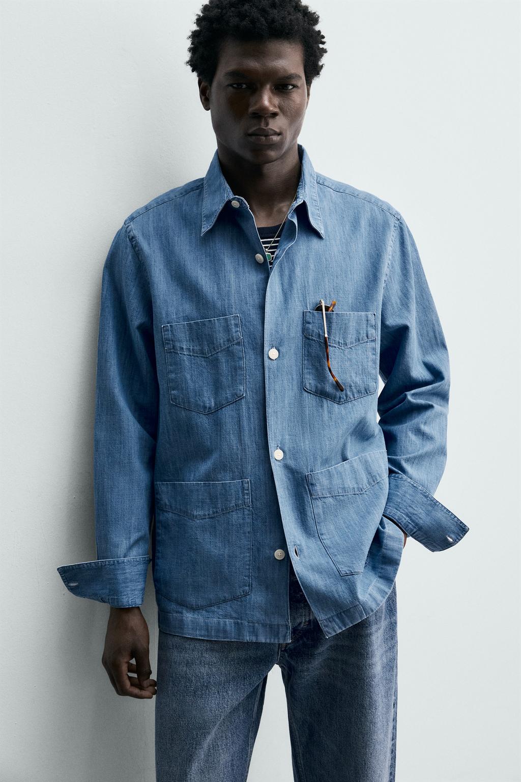 ДЖИНСОВАЯ РУБАШКА С КАРМАНАМИ