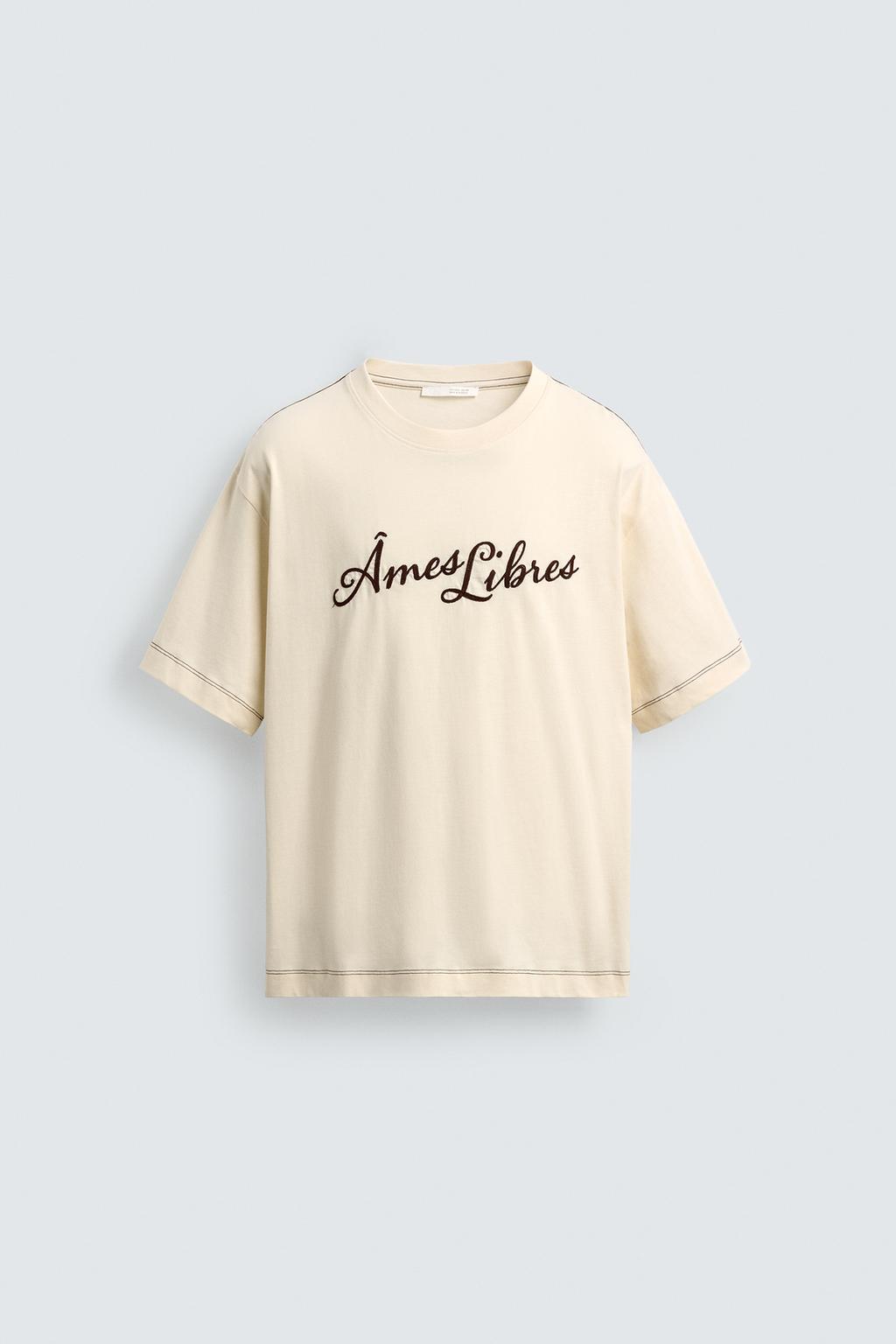 ФУТБОЛКА RELAXED FIT С ВЫШИТОЙ НАДПИСЬЮ