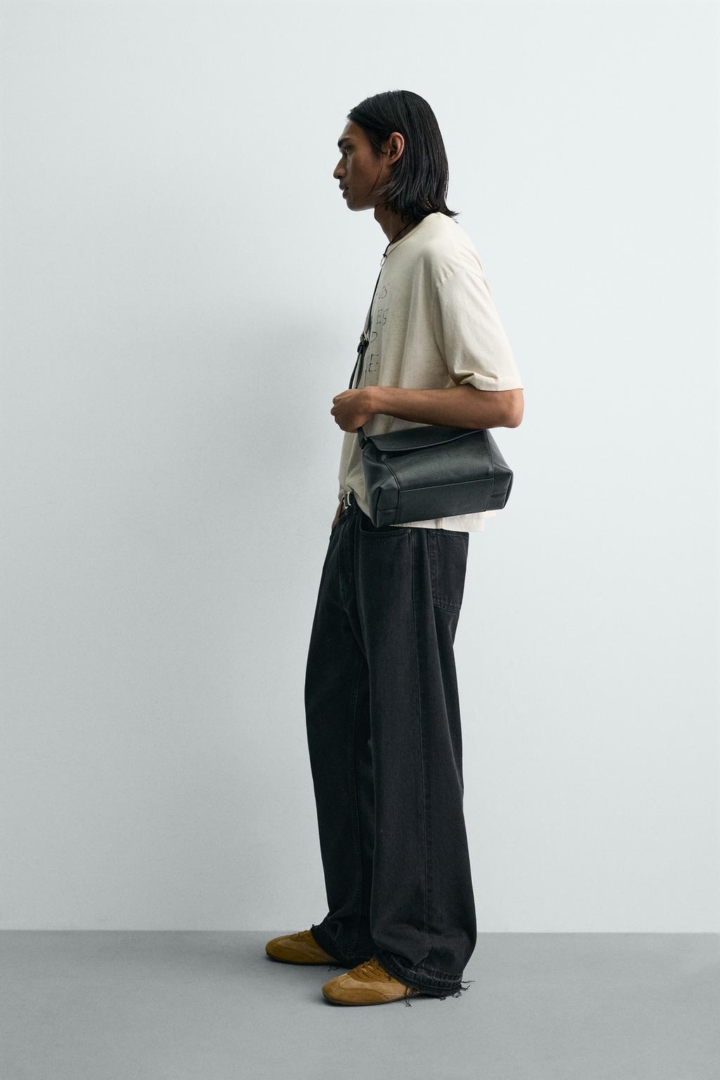 ФУТБОЛКА ИЗ ТКАНИ С ЭФФЕКТОМ ПОТЕРТОСТИ С НАДПИСЬЮ МАРКЕРОМ