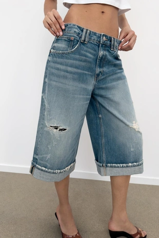 Джинсовые шорты Trf со средней посадкой- Заказать в России