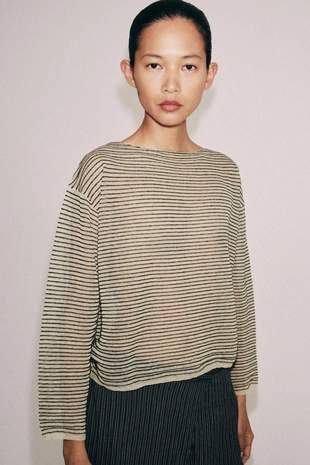 Тонкий джерси в полоску- Заказать в России